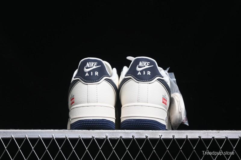 Nike Air Force 1 '07 Low Stone Island x Supreme Collaboration - Navy Blue & Off-White Low-Top Casual Sneakers - BB1616-302