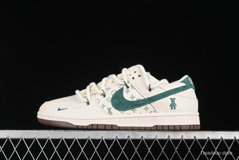 Nike SB Dunk Low Violent Bear Series - Strap Beige Green Check Anniversary High-End Custom Low-Top Casual Sneakers - SJ2068-292