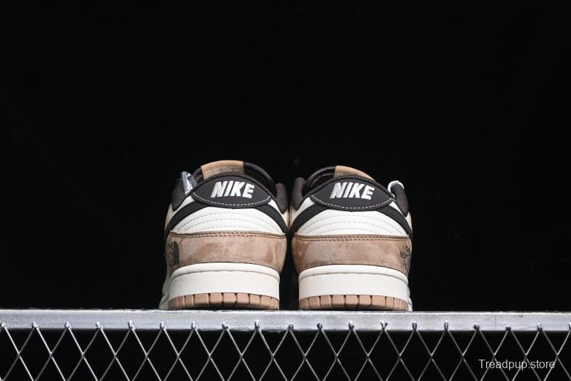 Nike SB Dunk Low The North Face Collaboration - Black White Brown Anniversary High-End Custom Low-Top Casual Skate Shoes - XS1086-004