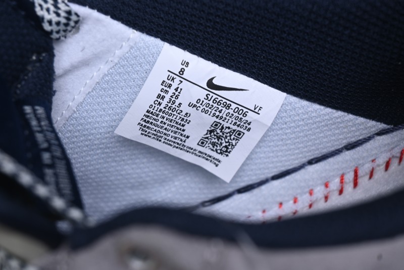 Nike Air Force 1 '07 Low Stussy Collaboration - Grey White with Blue Outsole Low-Top Casual Sneakers - SJ6698-006