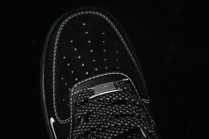 Nike Air Force 1 '07 Low Stussy Collaboration - Samurai Black Low-Top Casual Sneakers - XZ6188-969