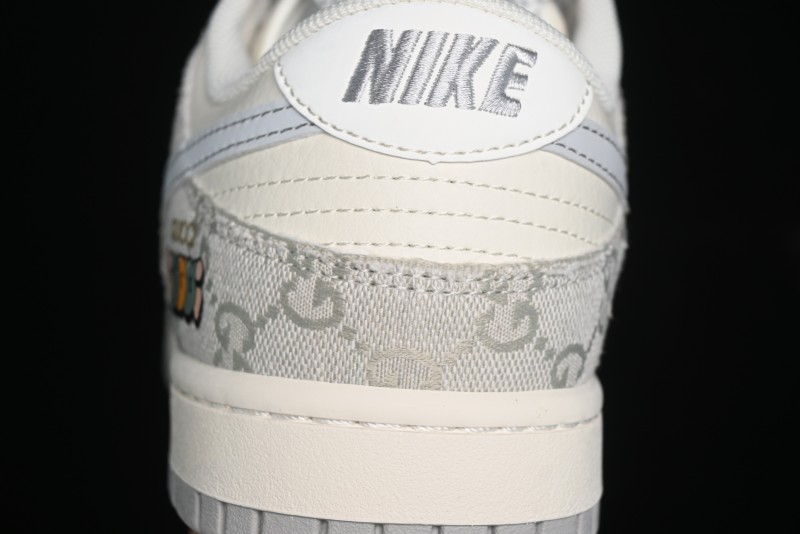 Nike SB Dunk Low Gucci Collaboration - Smoke Grey Sole Anniversary High-End Custom Low-Top Casual Skate Shoes - XX2025-802