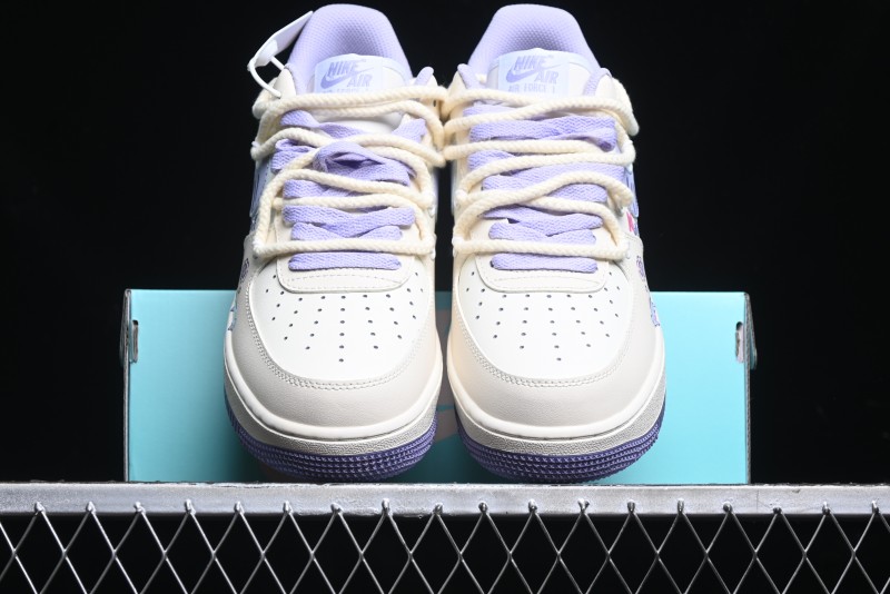 Nike Air Force 1 Low Kuromi Casual Sneakers with Lace-Up Design - BD7701-220