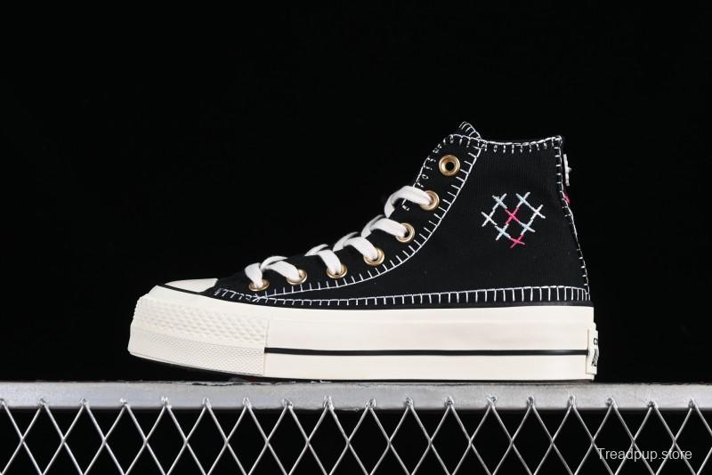 Converse All Star Lift Platform Sneakers with Daisy Stitch Detail - A08731C