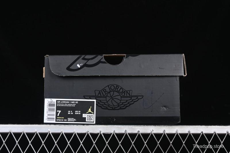 Nike Air Jordan 1 Mid AJ1 High-Top Basketball Shoes in White Grey Patent Leather - HF3216-100