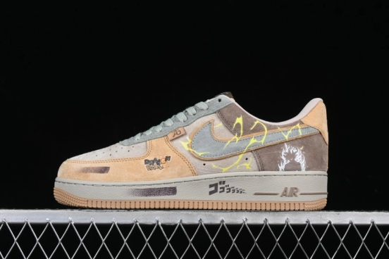 Nike Air Force 1'07 Low "Kakarot" Dragon Ball Z Custom Casual Sneakers for Autumn Winter - CD1212-666