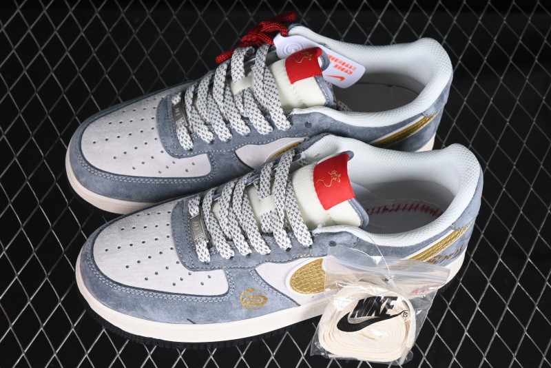 Nike Air Force 1 '07 Low Year of the Snake Limited Edition Golden Snake Scale Low-Top Casual Sneakers - XZ2025-688