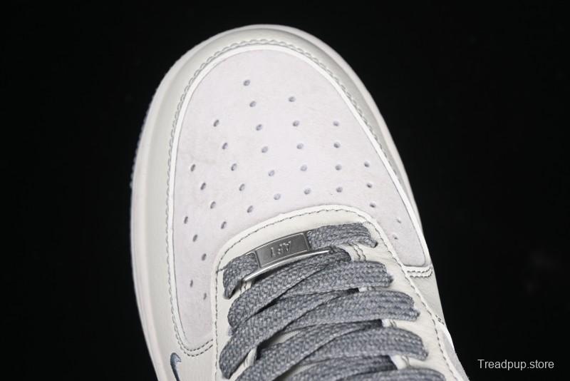 Nike Air Force 1 '07 Low UN Collaboration Pigskin Grey Stitch Low-Top Casual Sneakers - BB7518-018