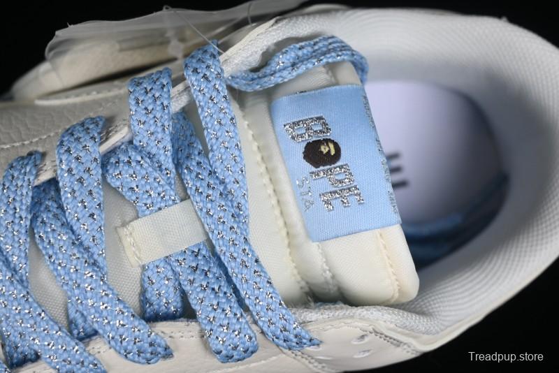 Nike SB Dunk Low BAPE Collaboration - Off-White Mini Blue Swoosh Anniversary High-End Custom Low-Top Casual Sneakers - XD6188-027