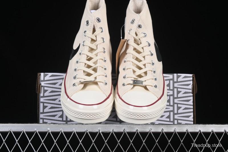A Ma Maniere x Nike x Converse Chuck 70 High Top Sneakers with Leather and Velvet Swoosh Logo - A13388C