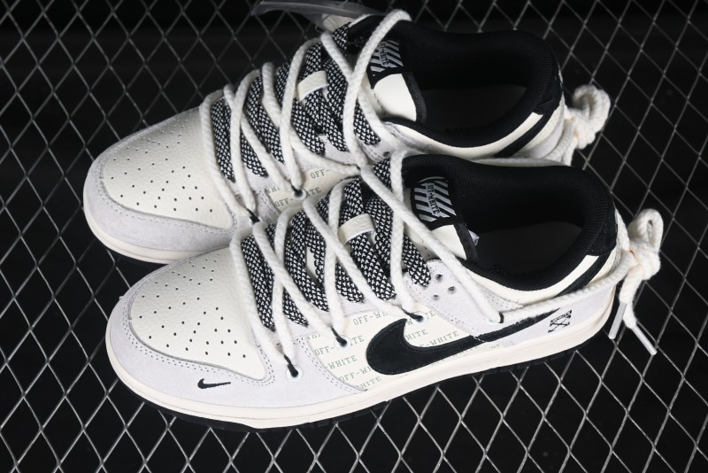 Nike SB Dunk Low OFF-WHITE Collaboration Strap Anniversary Edition Customized Low-Top Casual Skate Shoes - YX5066-225