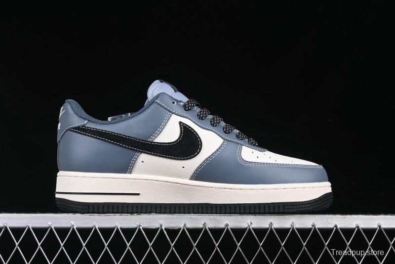 Nike Air Force 1 '07 Low Stussy Collaboration Bright Blue Black Swoosh Low-Top Casual Sneakers - XZ3328-198
