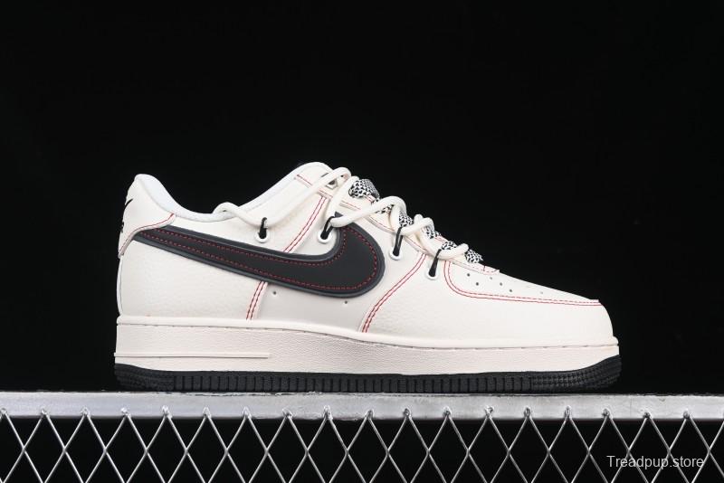 Nike Air Force 1 '07 Low Supreme Collaboration - Beige Red Lace-Up Low-Top Casual Sneakers SJ1198-104