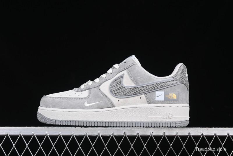 Nike Air Force 1'07 Low The North Face Collaboration Pig Grey Snake Print Low-Top Casual Sneakers - DF0188-027