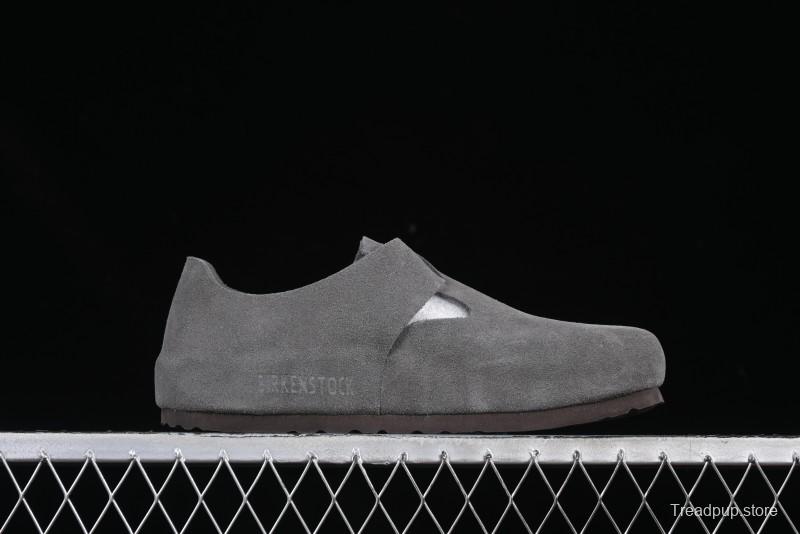 Birkenstock London BS Unisex Slip-On Comfort Shoes with Soft Suede Leather and Lambswool Insole - BS