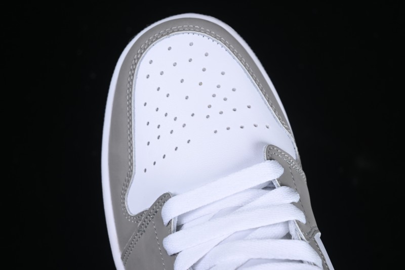 Nike Air Jordan 1 Mid AJ1 High-Top Basketball Shoes in White Grey Patent Leather - HF3216-100