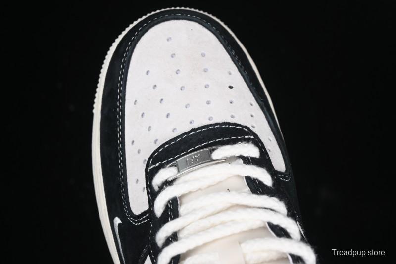 Nike Air Force 1 '07 Low Supreme Champion Collaboration Beige Black Mini Swoosh Casual Sneakers - SJ6698-019