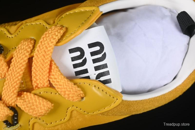 Miu Miu Suede Round Toe Lace-Up Women's Low-Top Casual Shoes - 99D4