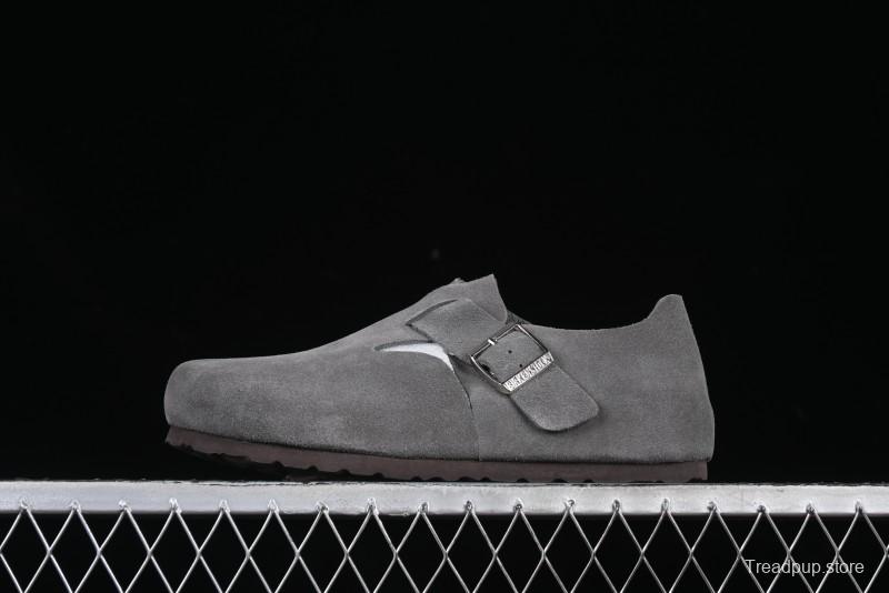 Birkenstock London BS Unisex Slip-On Comfort Shoes with Soft Suede Leather and Lambswool Insole - BS