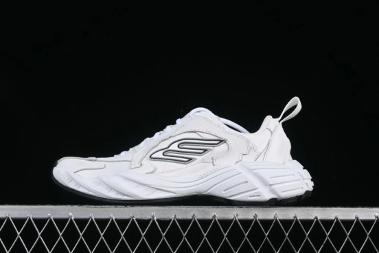 Balenciaga Monday Leather Round Toe Lace-Up Low-Top Lifestyle Sneakers - WDTSC9110