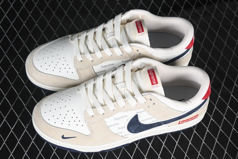 Nike SB Dunk Low Supreme Collaboration - Cream Coffee Anniversary High-End Custom Low-Top Casual Skate Shoes - AG3702-850