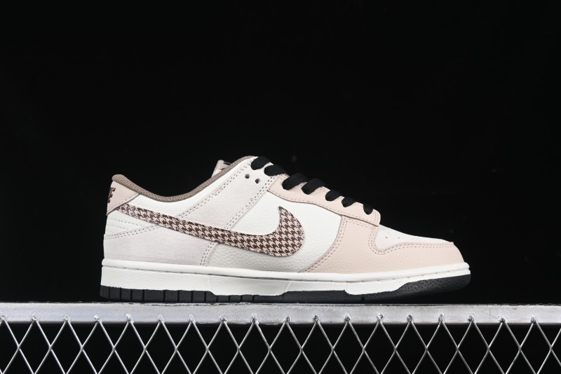 Nike SB Dunk Low Dior Collaboration Cream Coffee Floral Swoosh Anniversary Custom Low-Top Casual Sneakers - DJ2024-097