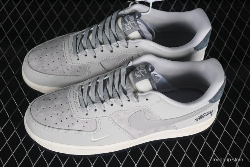 Nike Air Force 1 '07 Low Stussy Collaboration Galaxy Grey Low-Top Casual Sneakers - KK1988-055
