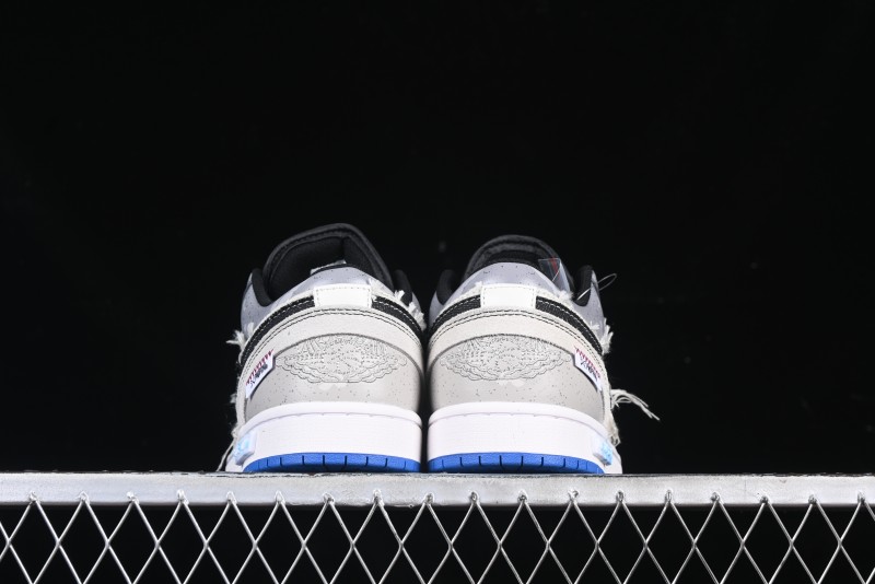 Nike Air Jordan 1 Low Retro Basketball Shoes Panda Prank Surf Fishing Overfishing Blue Brown Gray - 553558-140