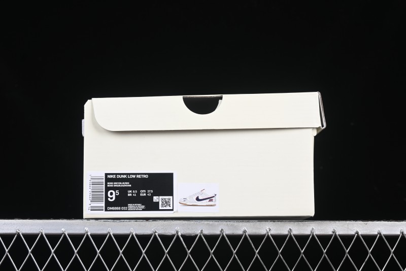 Nike SB Dunk Low UN Collaboration Anniversary Edition Custom Lifestyle Sneakers with Black Swoosh and Gum Sole - DM6868-032