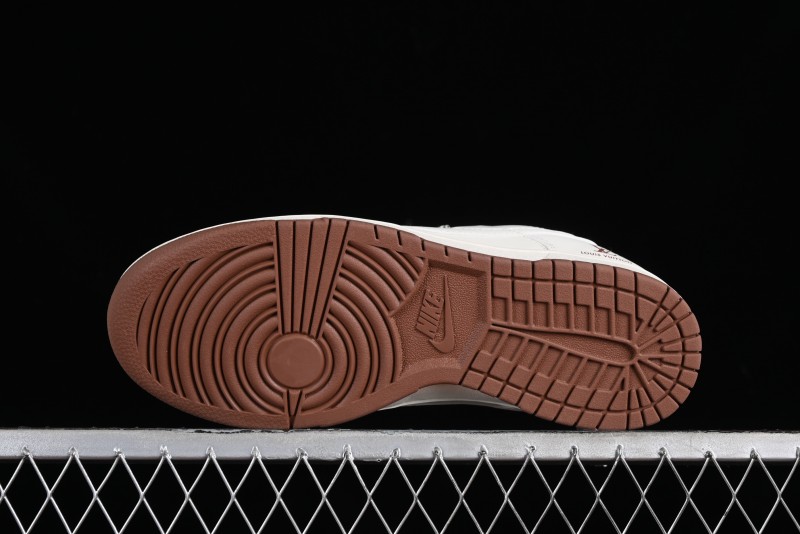 Nike SB Dunk Low LV Collaboration - Double Swoosh Beige Brown Anniversary High-End Custom Low-Top Casual Skate Shoes - XX2025-309