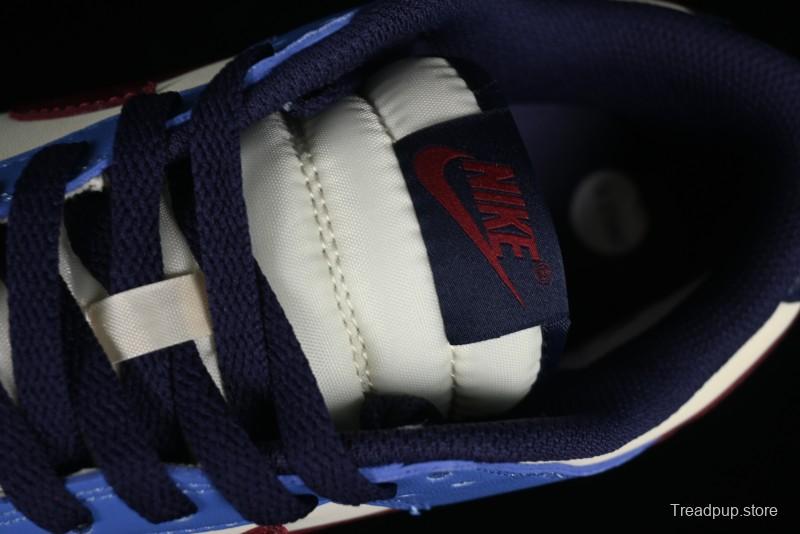 Nike Dunk Low SB Skateboarding Shoes in White Blue Red Colorway - FV8119-161