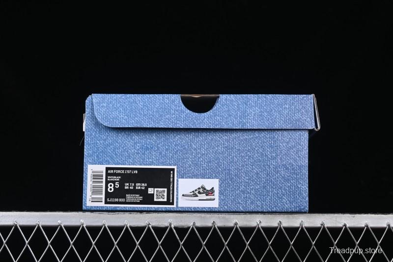 Nike Air Force 1 '07 Low Levi's Collaboration Black Denim Drawstring Casual Sneakers - SJ1198-800