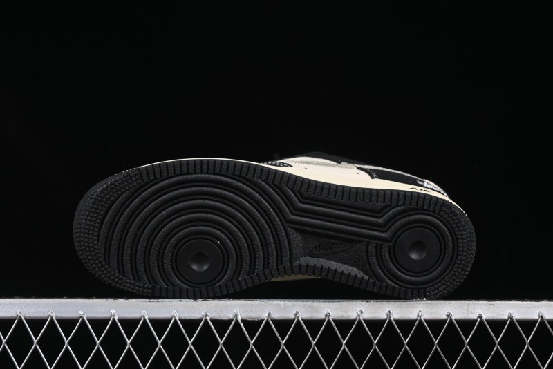 Nike Air Force 1 '07 Low Stussy Collaboration Beige Black Low-Top Casual Sneakers - XZ6188-762
