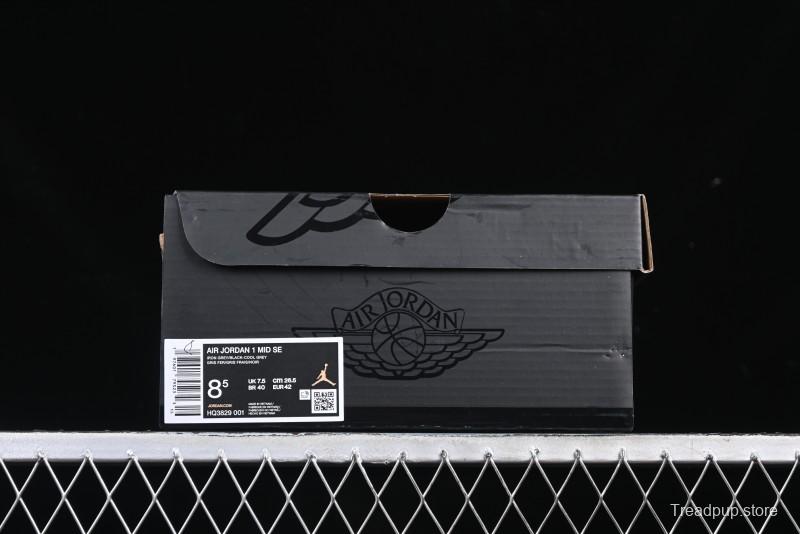 Nike Air Jordan 1 Mid Basketball Shoes in White Grey Brown Casa 93 Colorway - HQ3829-001