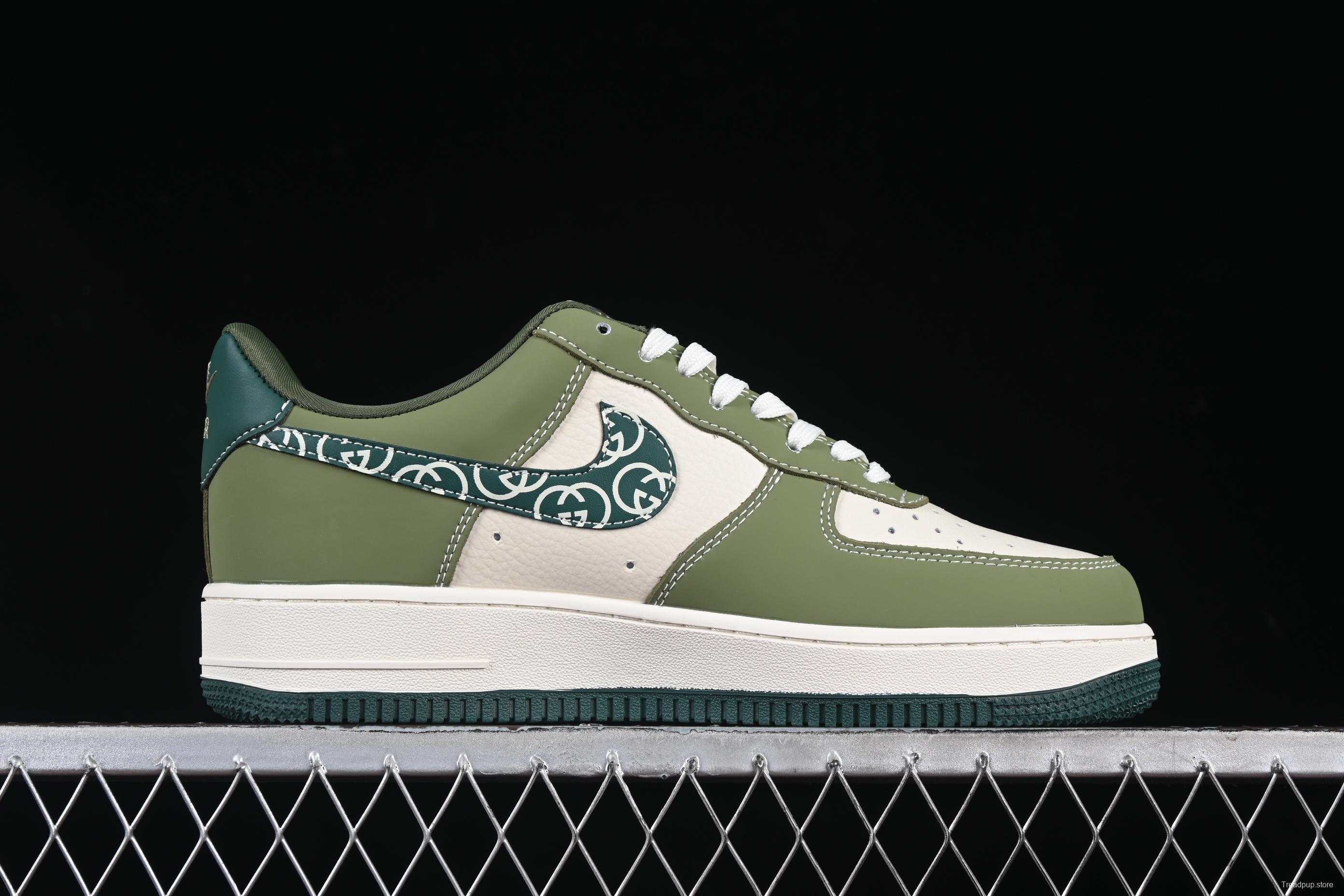 Nike Air Force 1'07 Low Gucci Collaboration Green Paisley Swoosh Casual Sneakers - KK1988-063