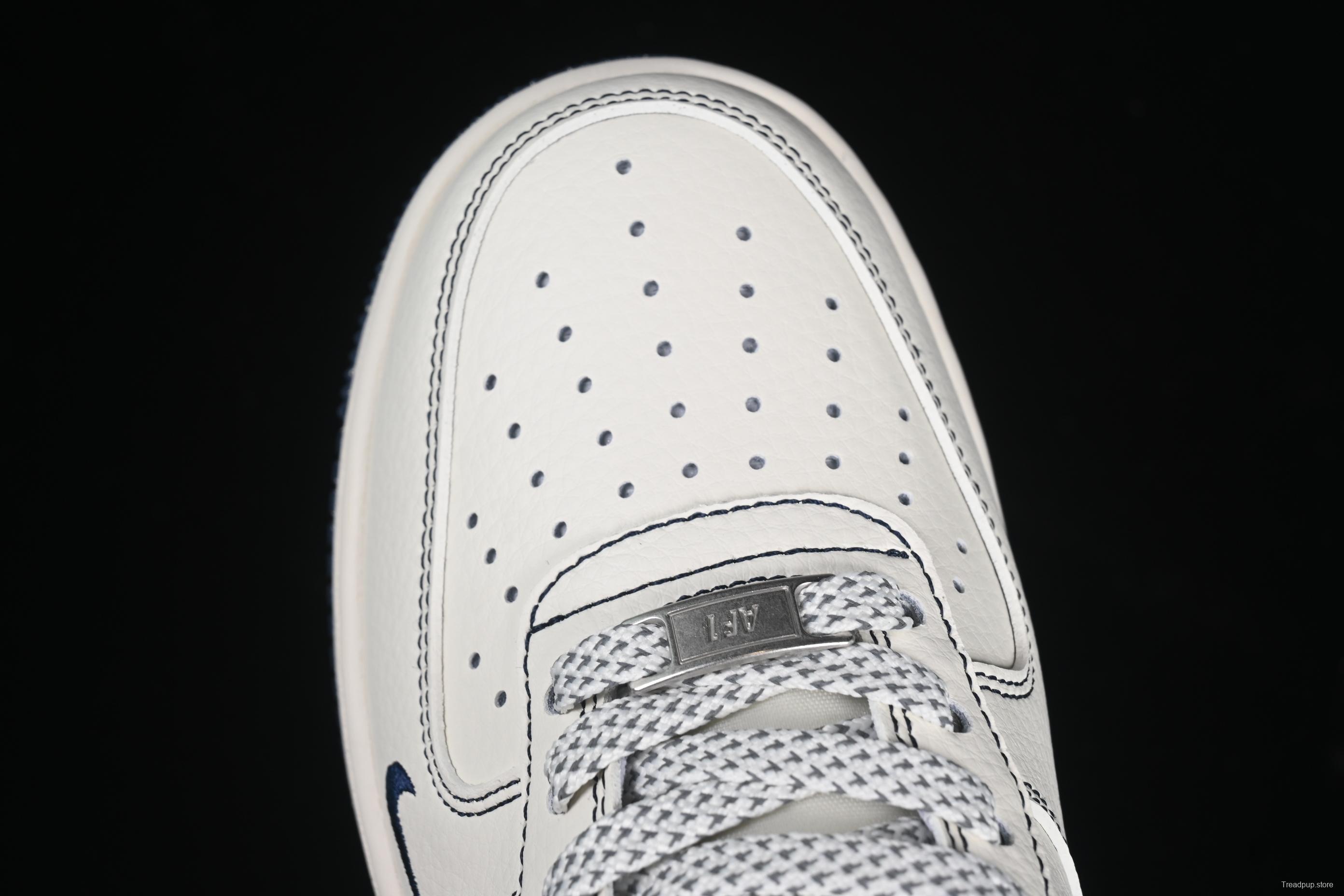 Nike Air Force 1 '07 Low UN Collaboration Navy Splatter Swoosh Casual Sneakers - XS1958-522