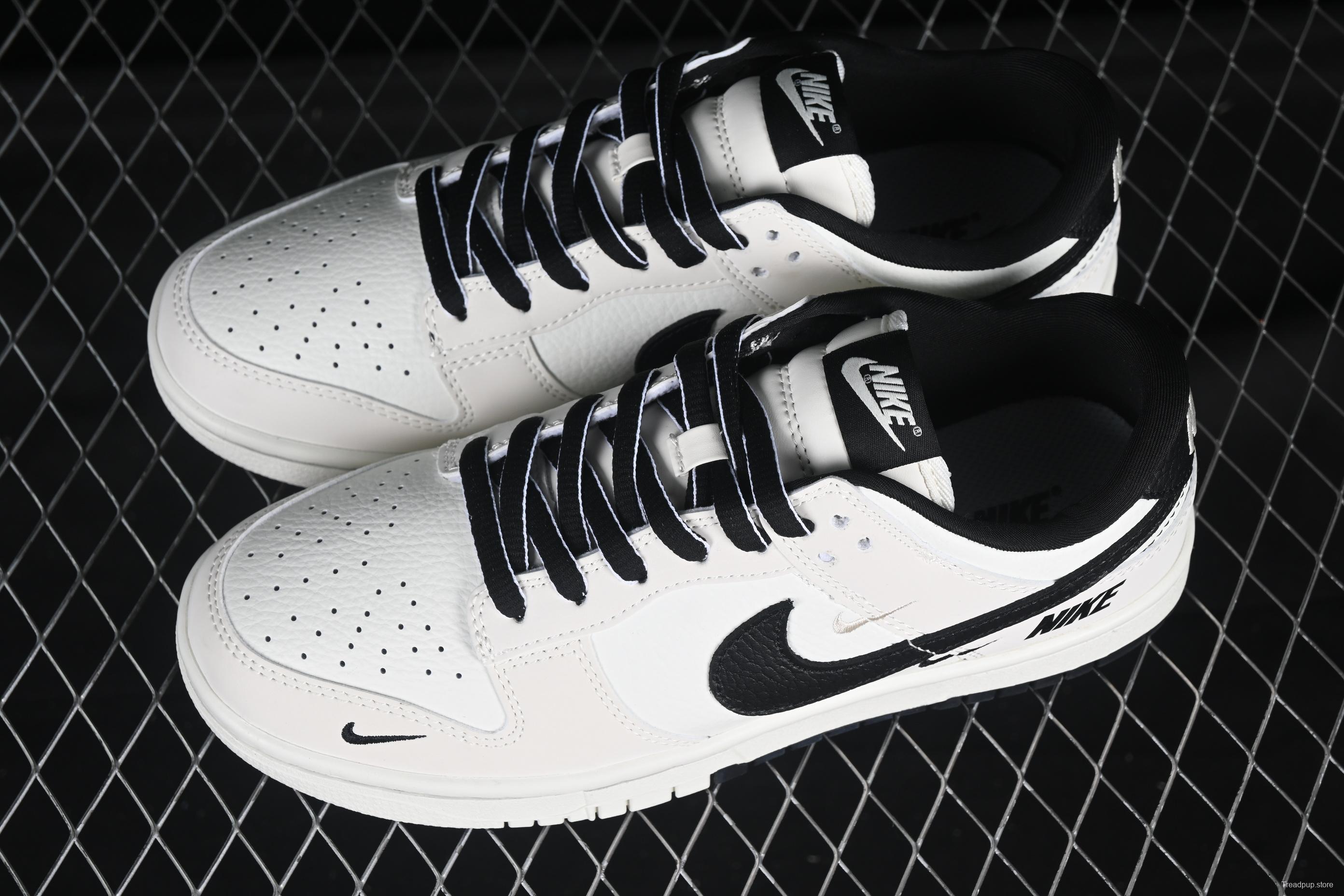 Nike SB Dunk Low Collaboration Triple Swoosh Beige Black Low-Top Casual Skate Shoes - SC9207-400