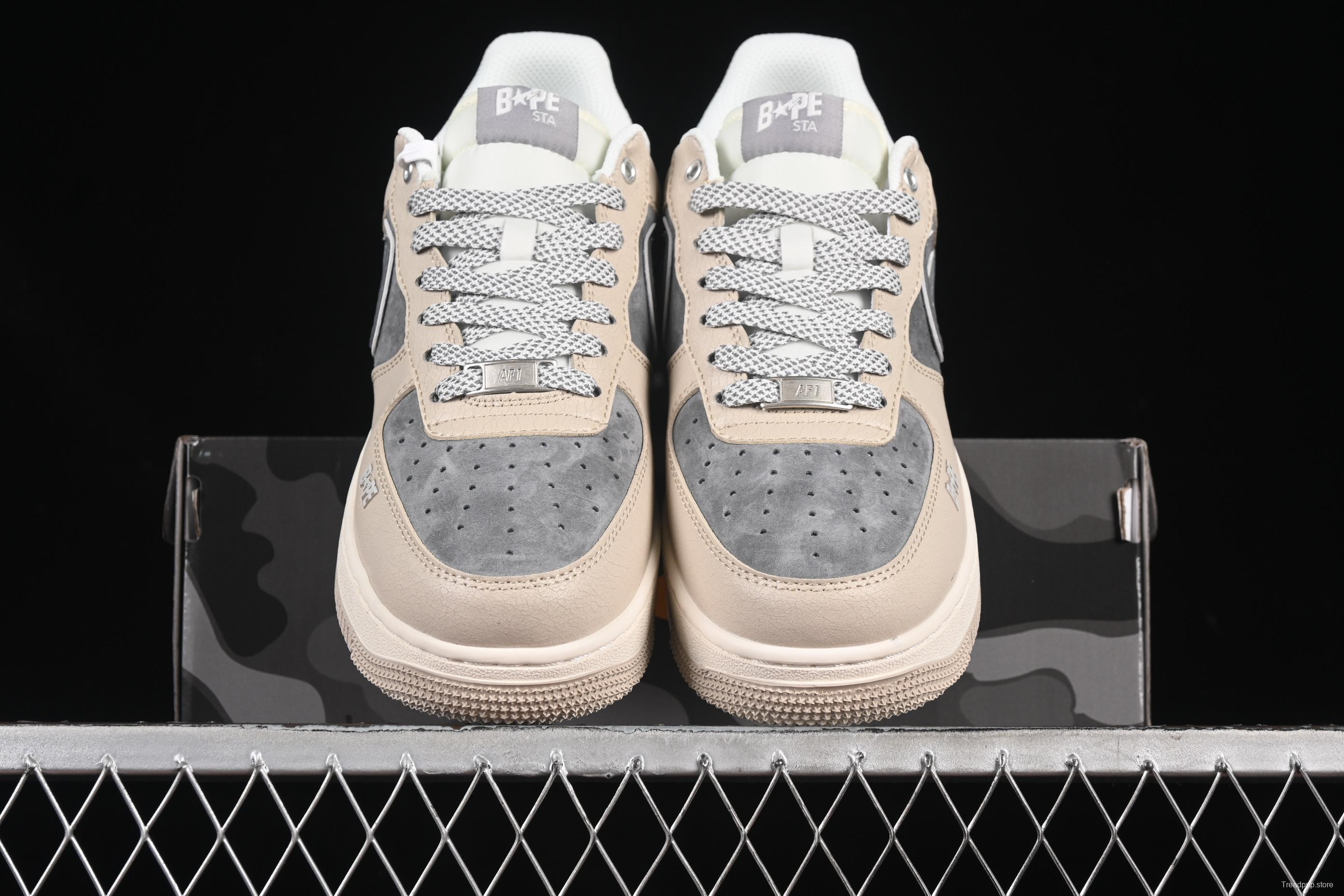 Nike Air Force 1 '07 Low Supreme Collaboration Sneakers with Red Snake Swoosh - SJ6698-023