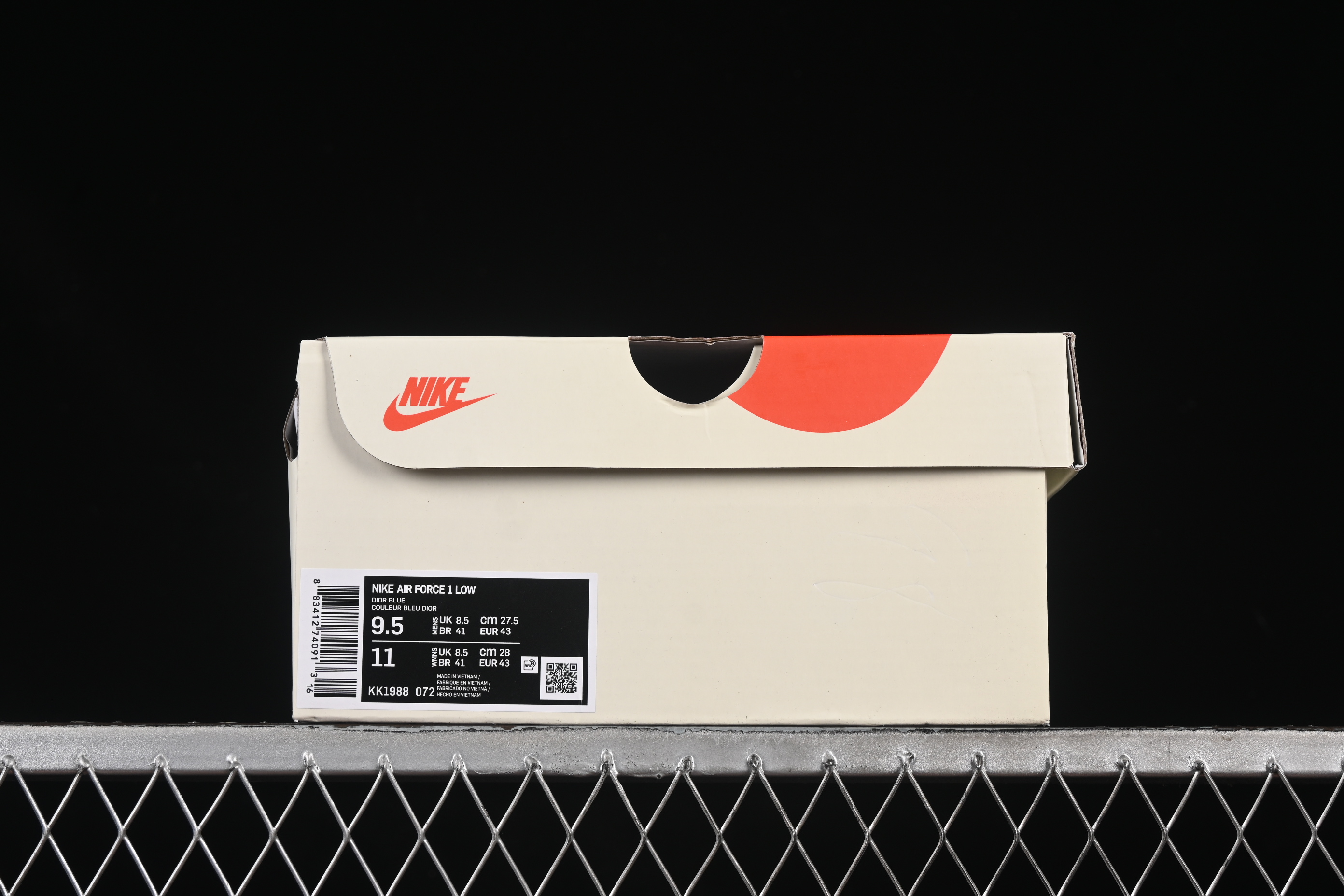 Nike Air Force 1'07 Low Dior Collaboration Beige Blue Checkered Casual Sneakers - KK1988-072