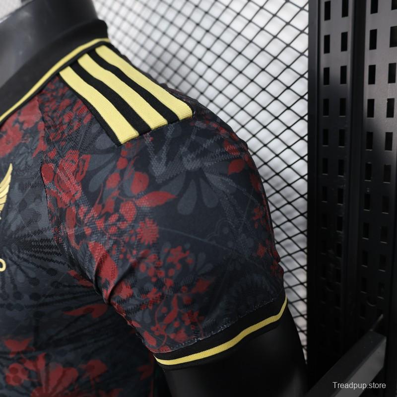 Player Version 2025 Mexico Black with Floral Pattern Design Jersey