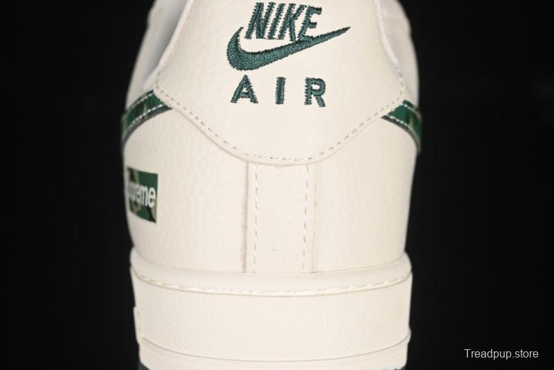 Nike Air Force 1 '07 Low Supreme Collaboration Green Camo Swoosh Casual Sneakers - KK1988-069