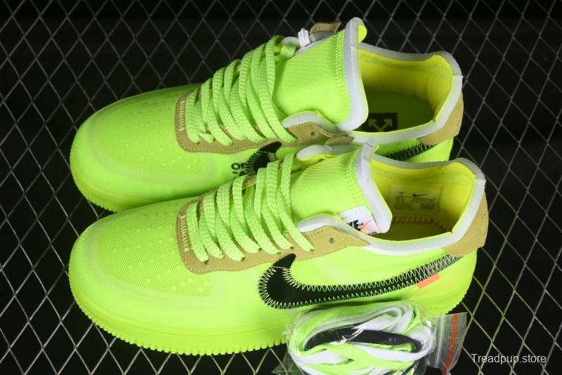 Nike Off White x Air Force 1 Low OW Collaboration Transparent Yellow Sneakers - AO4606-700