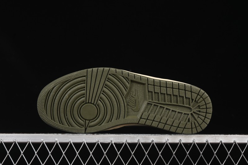 Nike Air Jordan 1 Low AJ1 Military Green White Casual Lifestyle Sneakers - DC0774-122