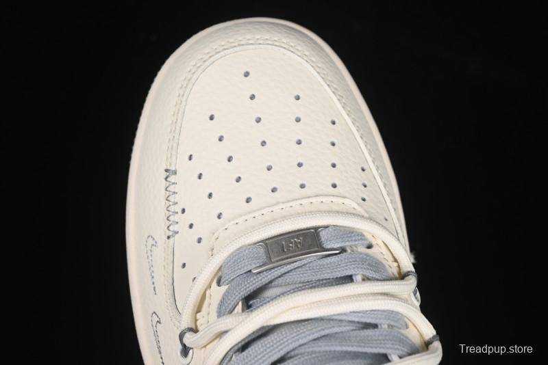 Nike Air Force 1 '07 Low Stussy Collaboration Grey Diamond Lace-Up Casual Sneakers - DM6868-072