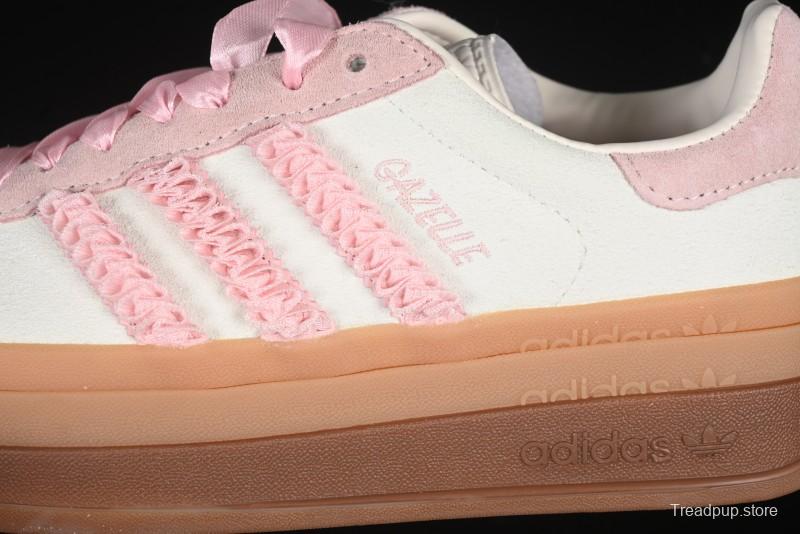 Adidas Originals Gazelle Bold JR8374 Collaboration Low-Top Sneakers with Thick Sole for Slip Resistance and Durability - JR8374