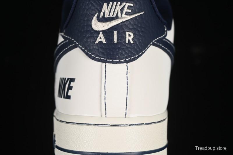 Nike Air Force 1'07 Low Casual Sneakers in Cream with Blue Swoosh - SC9207-535