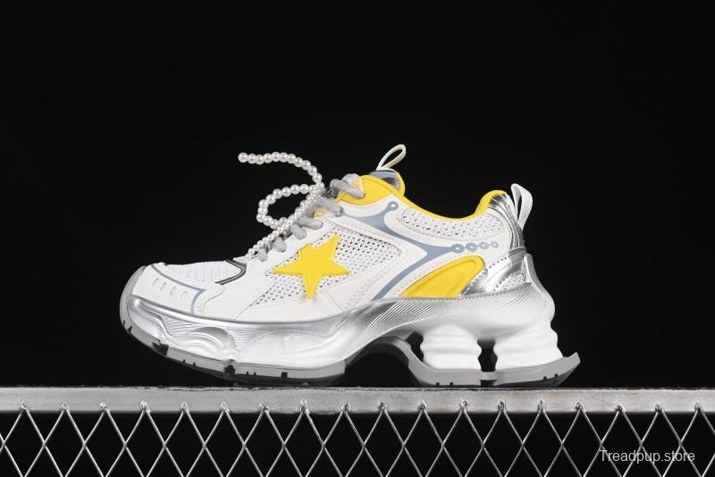 GG-CC Star-Designed Lace-Up Hollow-Out Chunky Sneakers with 5cm Height Boost - G25X269