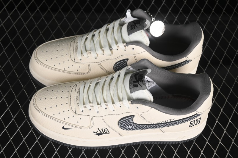 Nike Air Force 1 '07 Low Givenchy Collaboration Pattern Beige Grey Casual Sneakers - DF0188-057