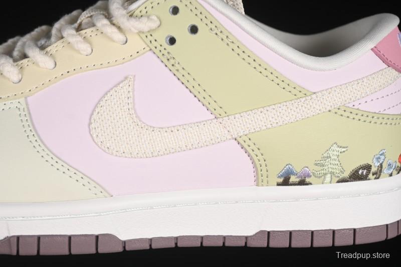 Nike Dunk Low Mushroom Floral-Themed Low-Top Casual Skate Shoes - IB8876-661
