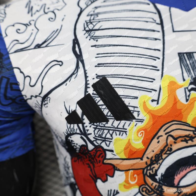 Player Version 2025 Japan Blue/White with One Piece Manga Jersey